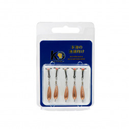 Мормышка Kyoda Черт с подвесным тройником, размер L, вес 1.8 гр медь 5 шт